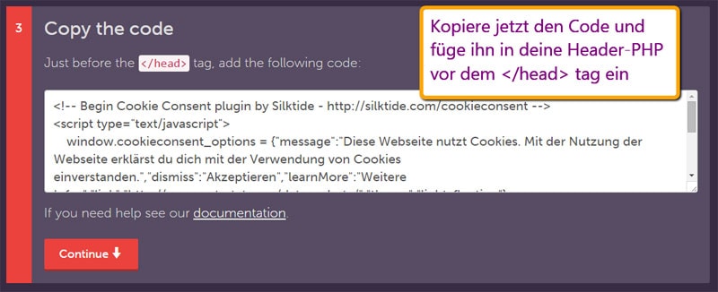 Code-Schnipsel_Cookie-Hinweis Code-Schnipsel für Cookie-Hinweis