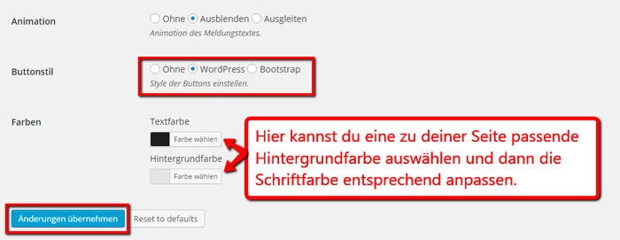 Cookie-Notice-Plugin-Einstellungen3 Einstellungen beim Cookie Notice Plugin
