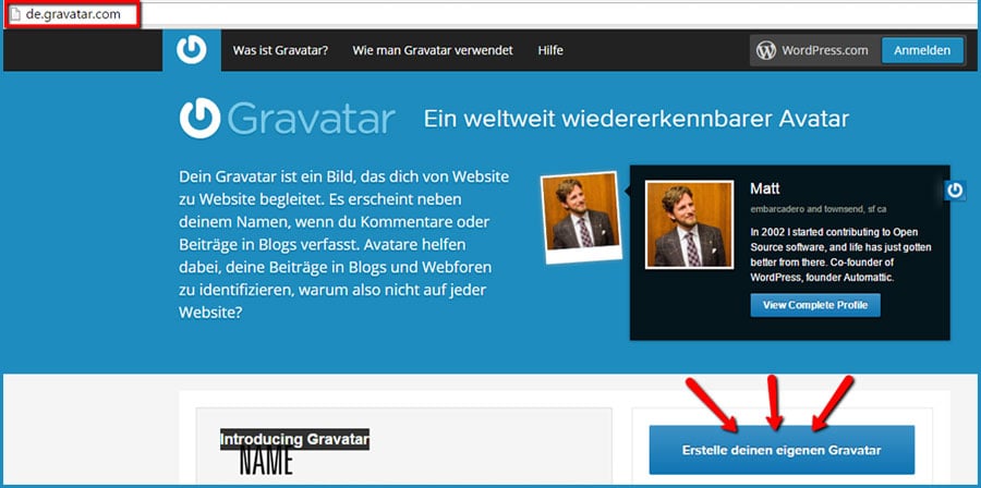 Gravatar (Avatar) erstellen und einrichten