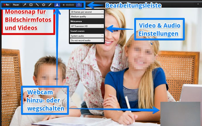 Bildschirmvideos aufnehmen mit Monosnap Bildschirmvideos oder Webcam aufnehmen mit Monosnap