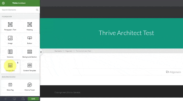 Thrive Architect - Einfache Bearbeitung per Drag & Drop