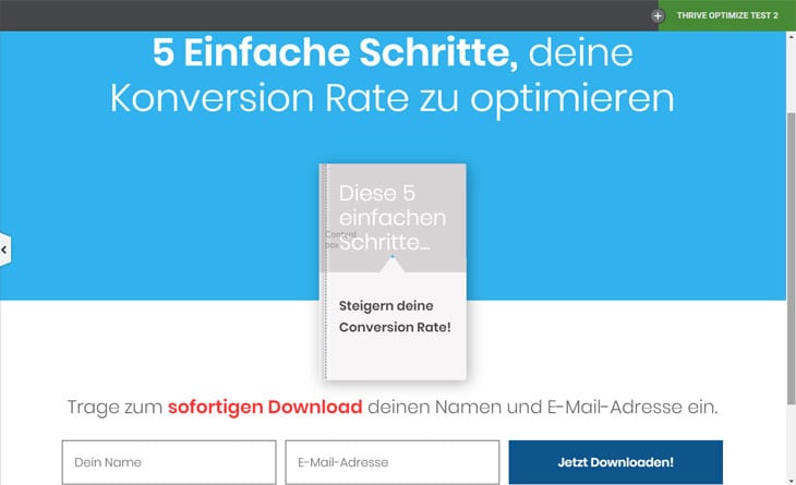 Schnelles Splittesten mit Thrive-Optimize