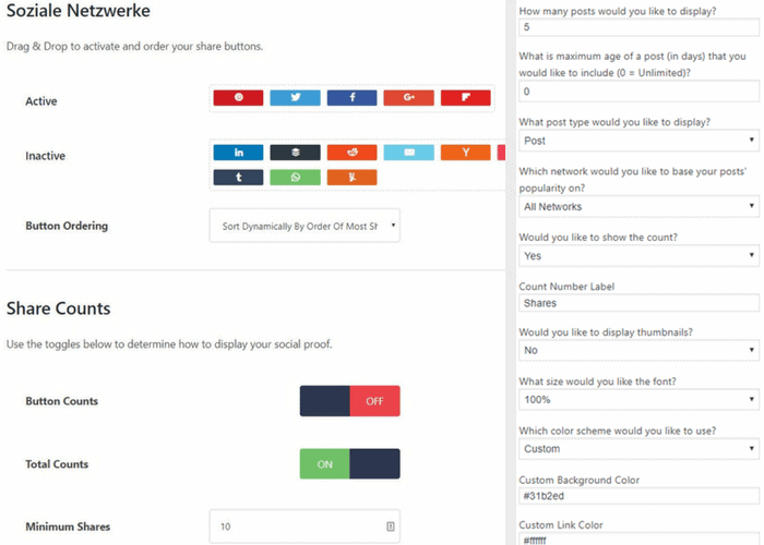 Einstellungen im Social Warfare WordPress Plugin